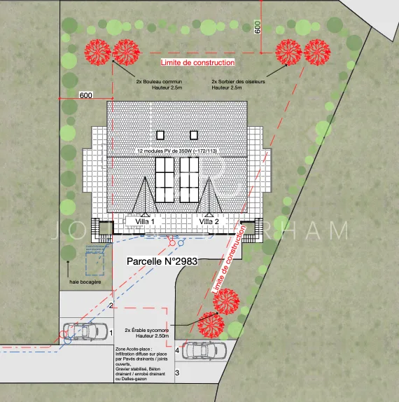 Der Pfad | Villa A - auf dem Plan