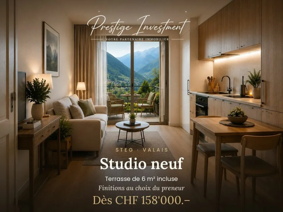 STUDIO NEUF À STEG (VS) - DÈS CHF 158'000.-