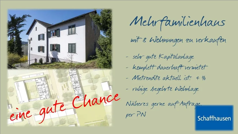 Mehrfamilienhaus mit 8 Wohnung und Potential in Schaffhausen zu verkaufen
