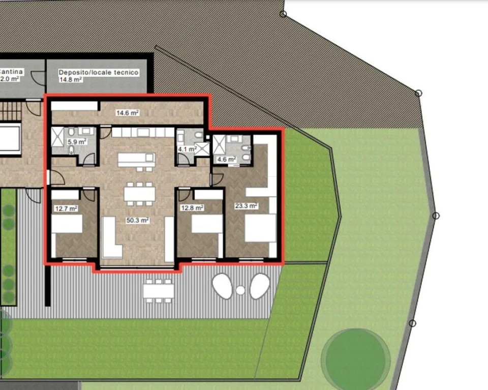 Interessantes Projekt für eine 4 ½-Zimmer-Wohnung mit Garten