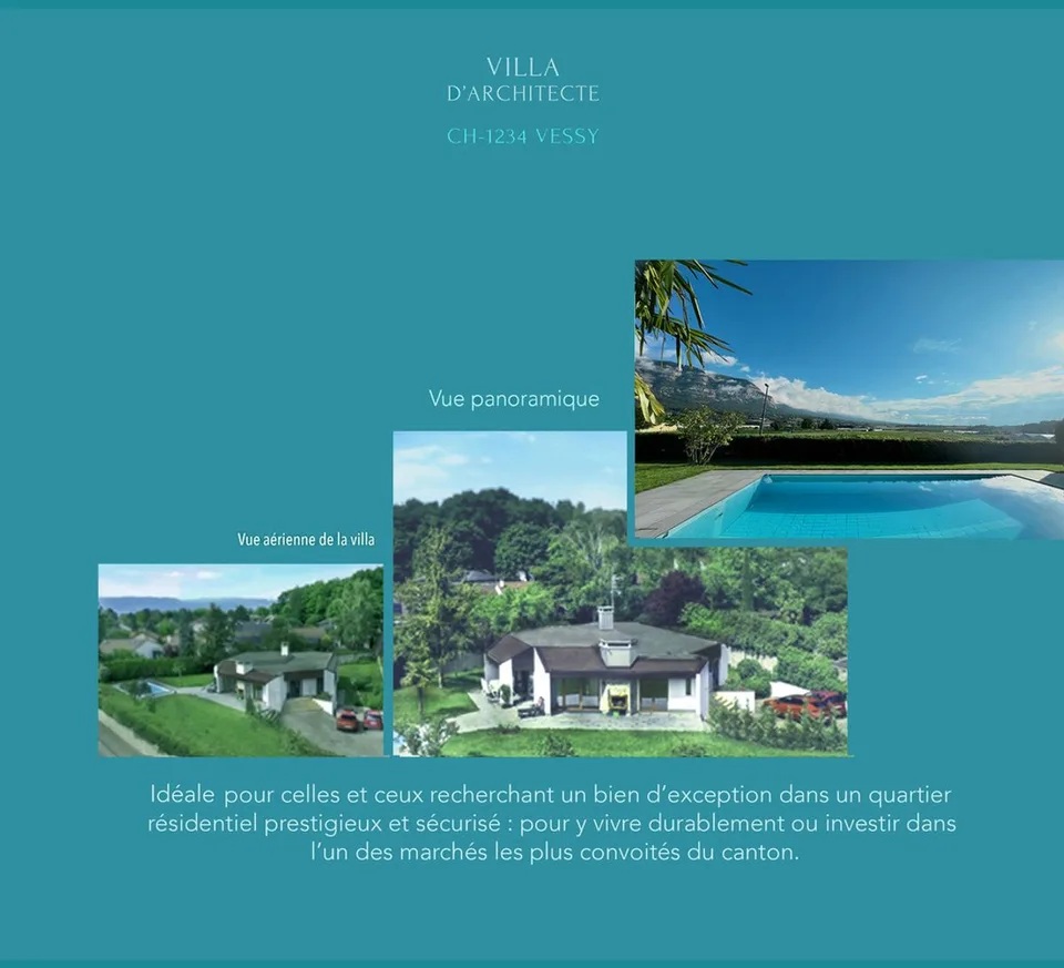 Luxurious 5-Bedroom Villa with Pool and Views in Vessy