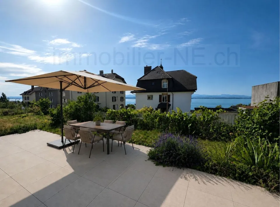 Superbe appartement moderne de 4,5 pièces avec grande terrasse, vue lac et Alpes