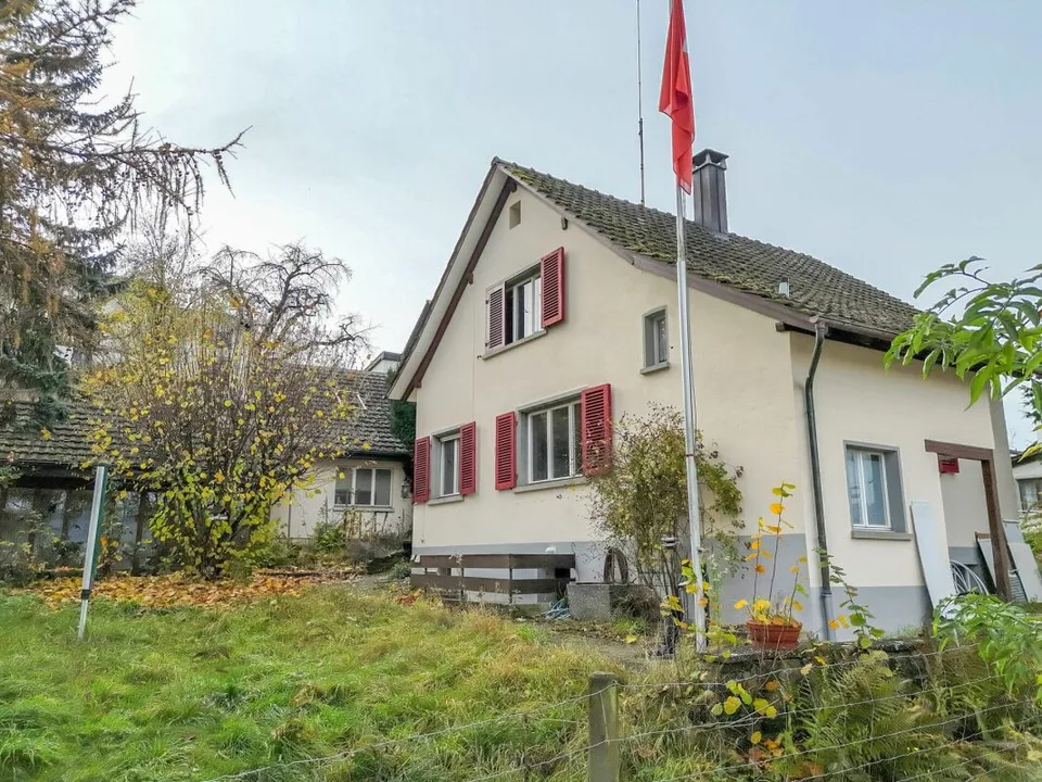 Freistehendes Einfamilienhaus mit Potenzial, separater grossen Werkstatt-/Garagengebäude