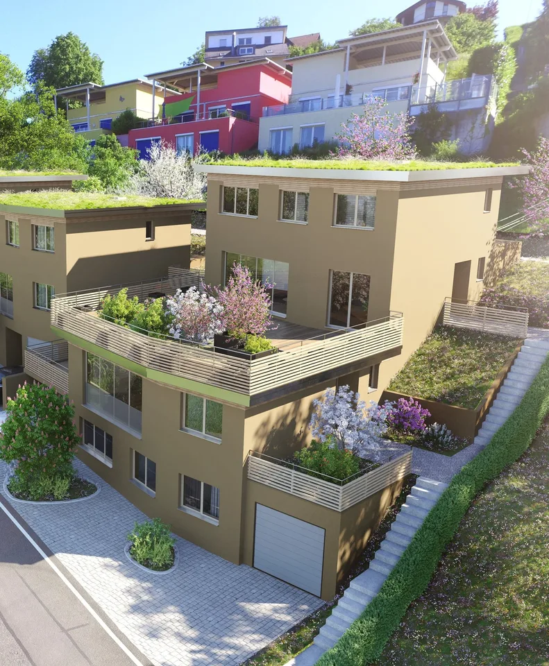 Neubau-5.5 Zi. Einfamilienhaus mit Sonnenterrasse