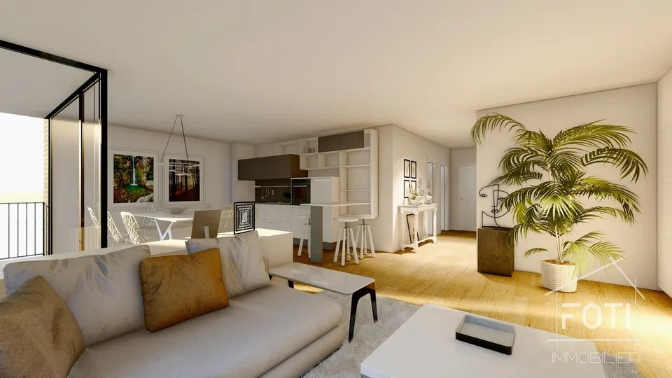 4,5-Zimmer-Wohnung mit Terrasse.