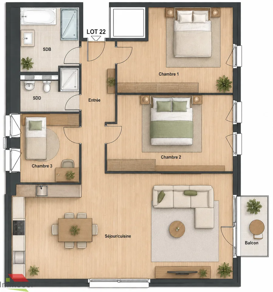 Ollon - Neue 4,5-Zimmer-Wohnung mit Balkon und Mezzanin