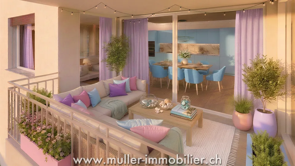 2,5-Zimmer-Wohnung mit Balkon und freiem Blick 5 Min. von Romont