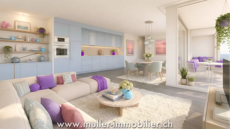 2,5-Zimmer-Wohnung mit Balkon und freiem Blick 5 Min. von Romont