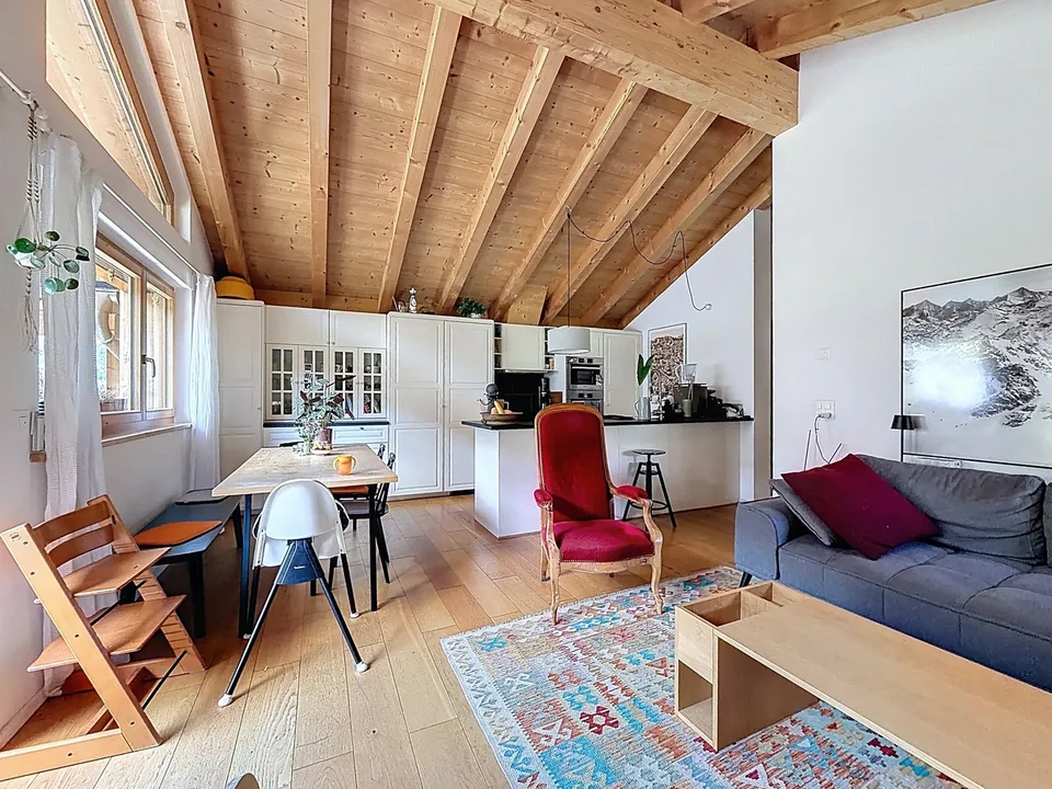 3-Zimmer-Wohnung 65m² in Le Châble mit Balkon