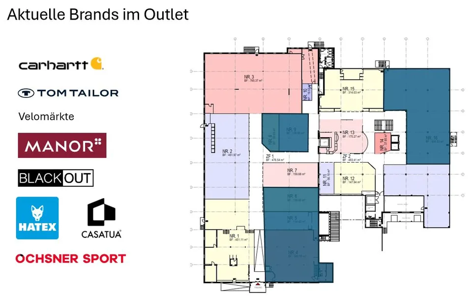 Outlets Murgenthal - espaces commerciaux disponibles