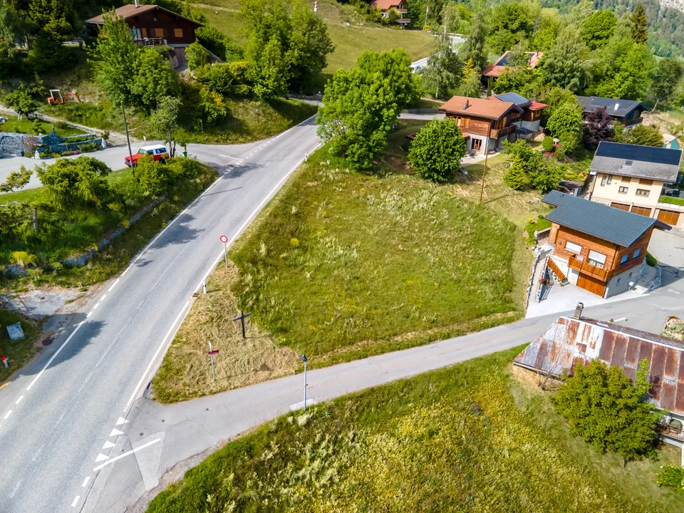 Dugny (Leytron), Baugrundstück 612 m2 mit außergewöhnlicher Lage