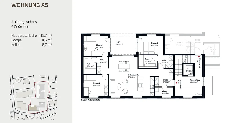 Neubauprojekt in Muri AG  Moderne 4.5-Zimmer-Wohnung an bester Lage
