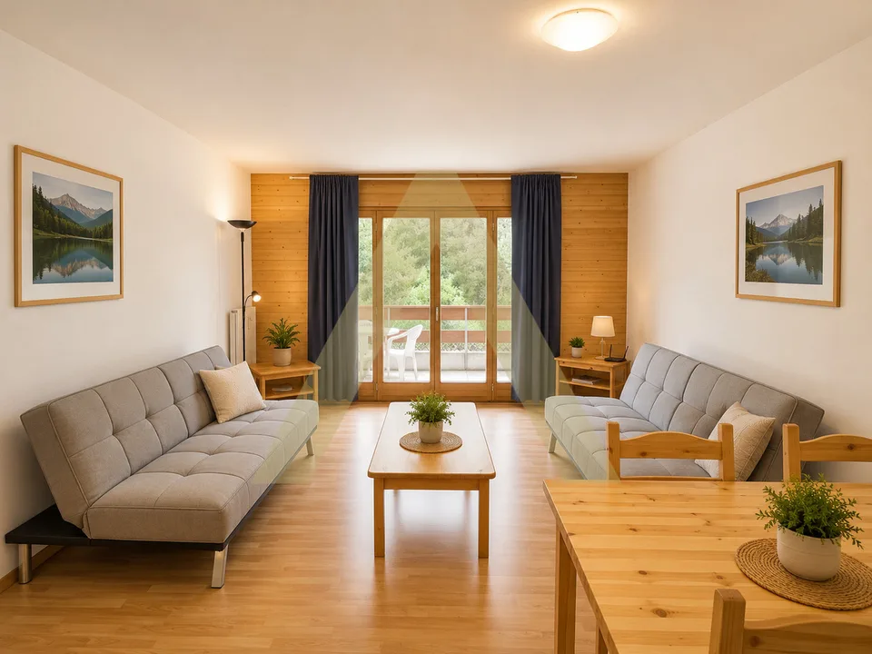 Opportunità arredata con balcone in un contesto verde
