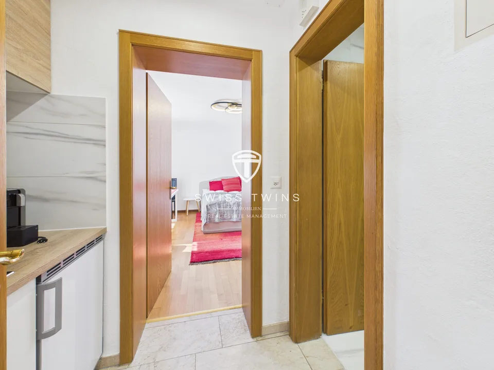 Newly renovated business 1-room serviced apartment with garden for rent in Meilen