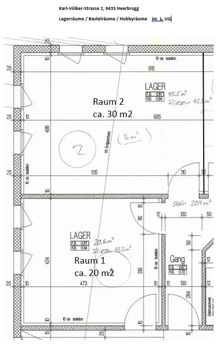 beheizter Hobby- oder Lagerraum (30 m2) im Zentrum von Heerbrugg