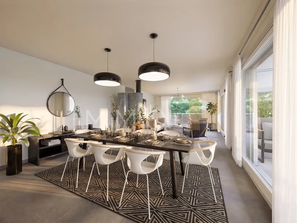 Geräumige Wohnung - Terrasse, Garten mit freier Sicht auf den Moléson