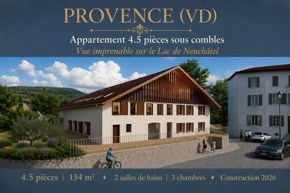 Appartement 4.5 pièces sous combles — Vue imprenable sur le Lac de Neuchâtel
