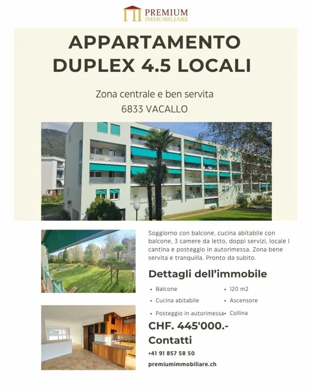 APPARTAMENTO 4.5 LOCALI A VACALLO