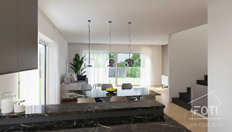 Maison mitoyenne de 4,5 pièces avec une belle vue.