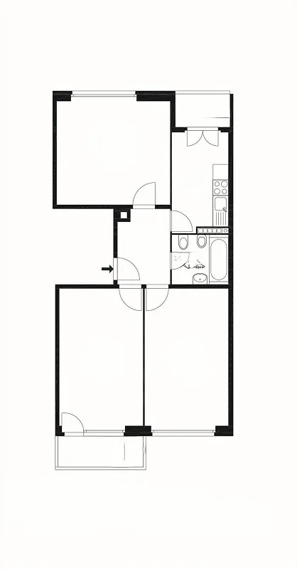 attractive 3-room apartment in a quiet location