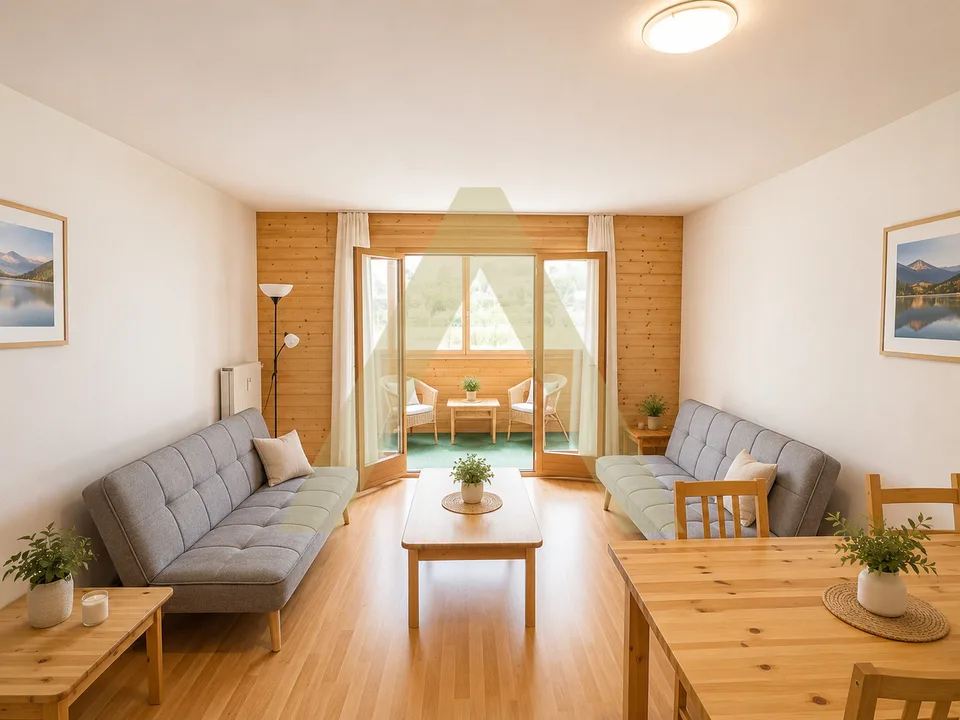 Cosy appartement meublée avec loggia dans un cadre verdoyant