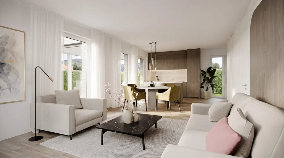 Silvolle 2.5-Zi.-Gartenwohnung mit grosser Terrasse für höchste Ansprüche in Biel-Benken Bezug 1.Quartal 2028