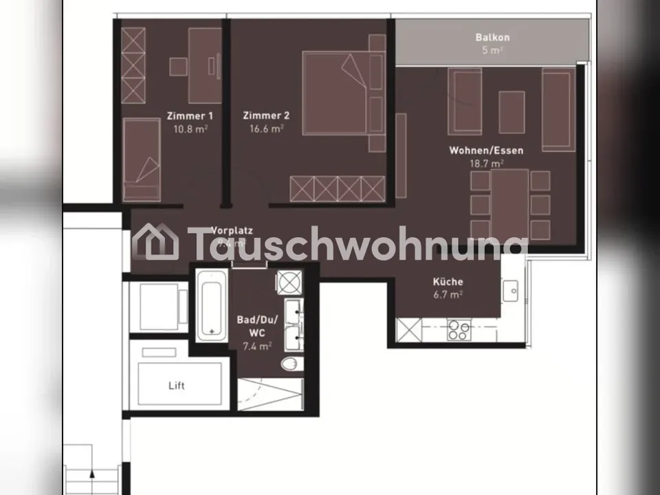 3-Zimmer-Wohnung in Zürich, Kreis 9, 70 m²