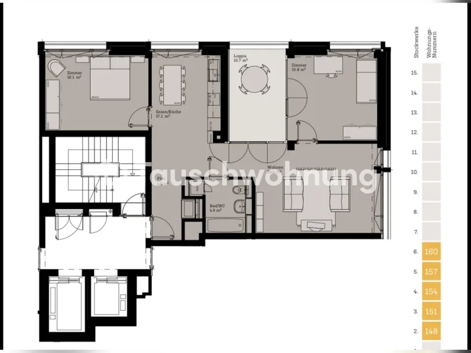 Zürich, Kreis 9: Charmante 3.5-Zimmer-Wohnung