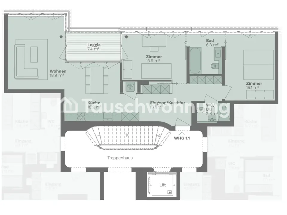 3.5 Zimmer Etagenwohnung in Zürich – Foto 9 von 9