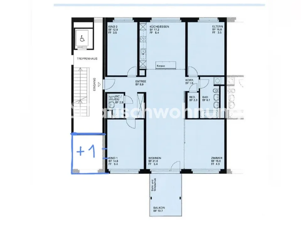 Exchange 5.5 room apartment in Wiedikon for apartment in K2 Zurich