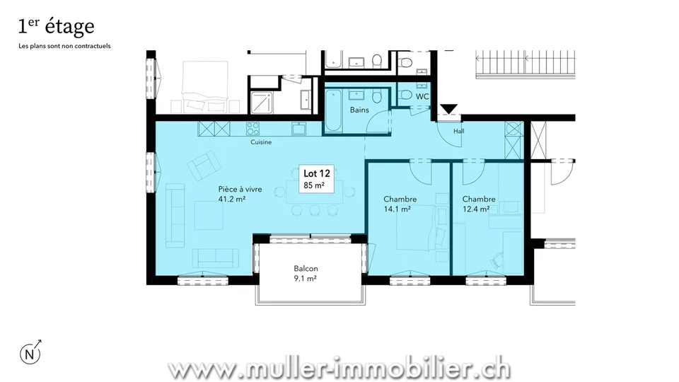 Wunderschöne 3,5-Zimmer-Wohnung mit Balkon auf dem Land
