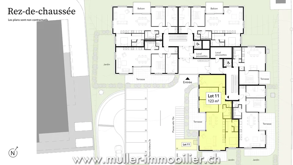 Spacious 5.5 rooms with terrace and garden 5 min from Romont