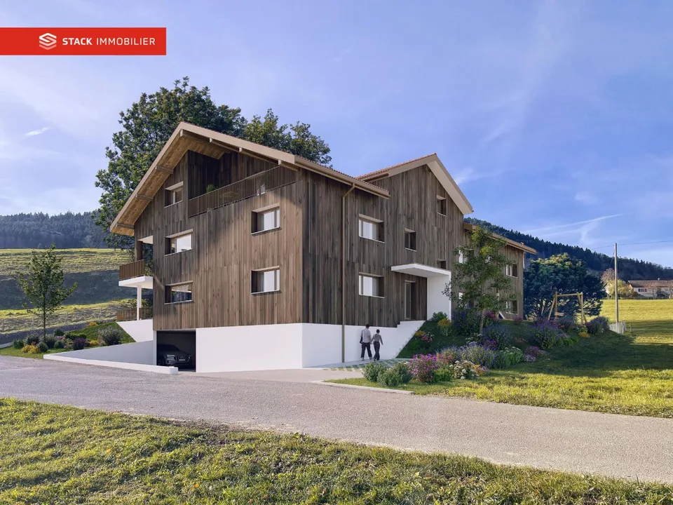 Neue 3.5-Zimmer-Wohnung mit großem Balkon – Freie Sicht im Herzen von Gibloux