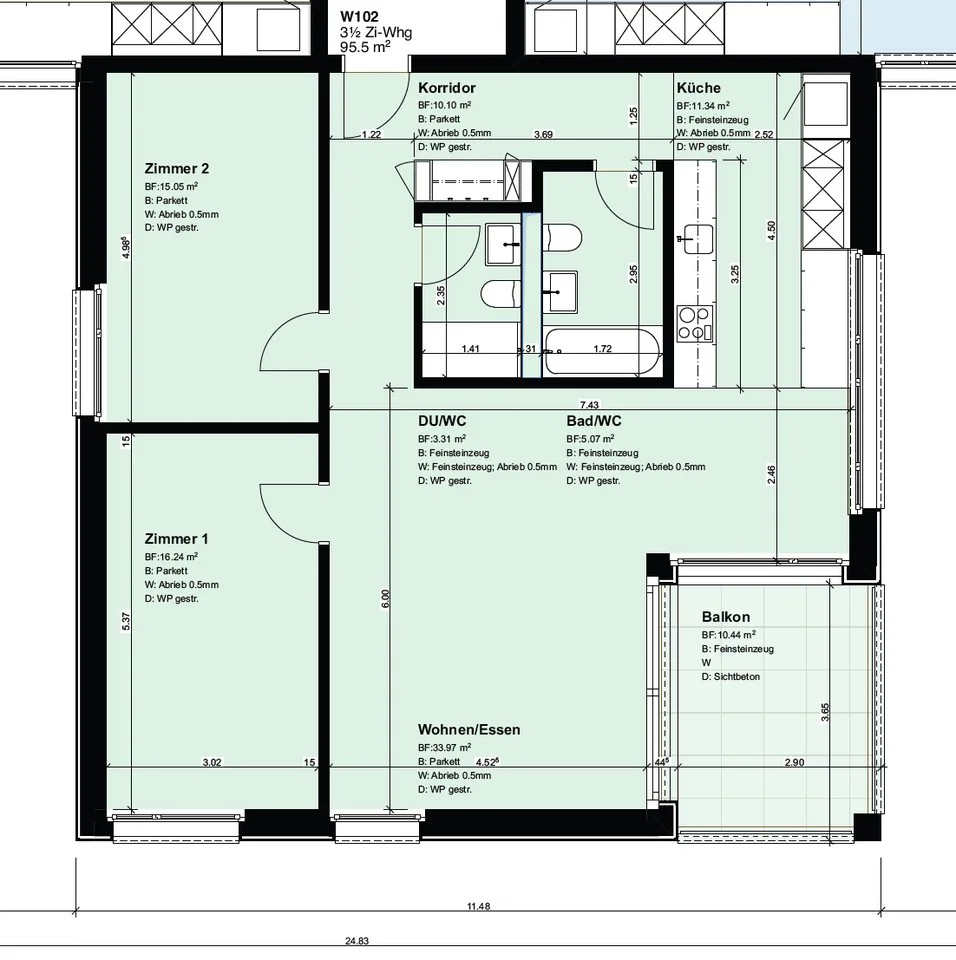 Moderne 3.5-Zimmer-Wohnung in Rümlang – stilvoller Neubau mit hohem Wohnkomfort