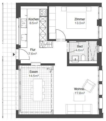 Einzigartige 2.5-Zimmer Neubau-Wohnung an bester Lage