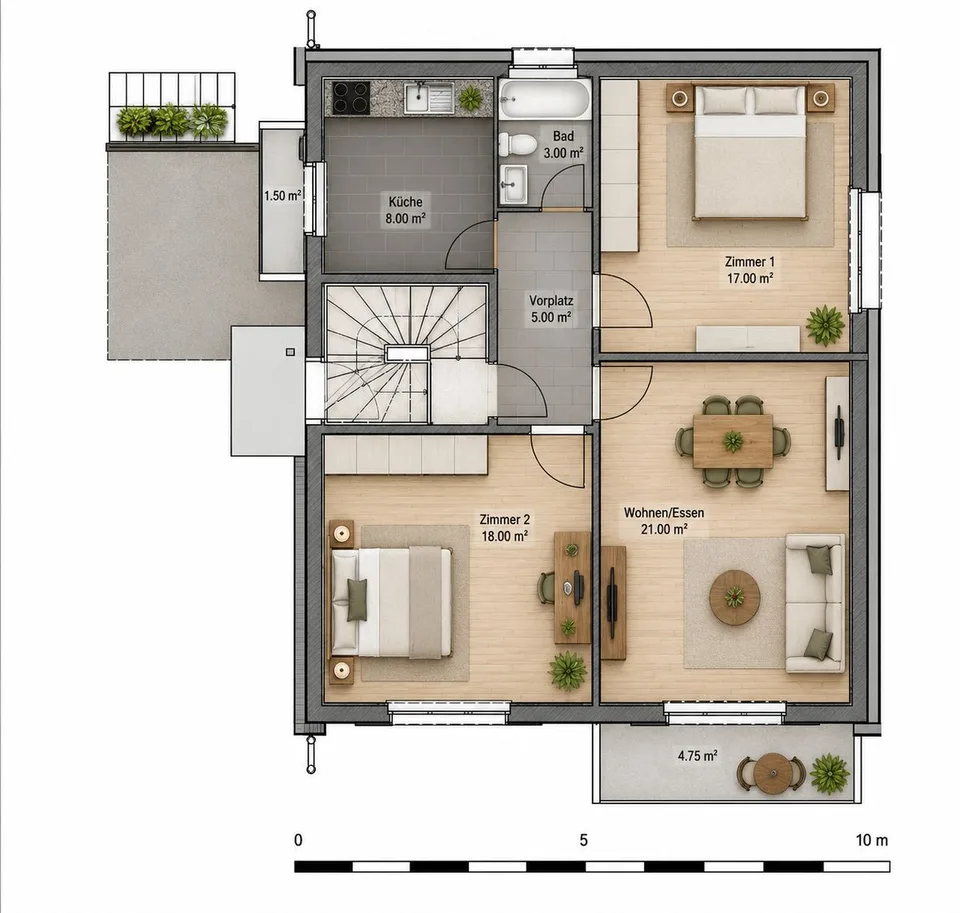 Gemütliche 3-Zimmer Wohnung zur Miete in Pratteln