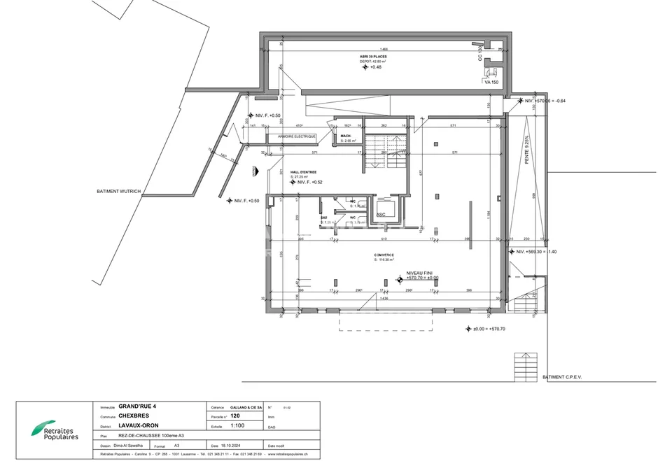 Commercial space on the ground floor of 150 m2!