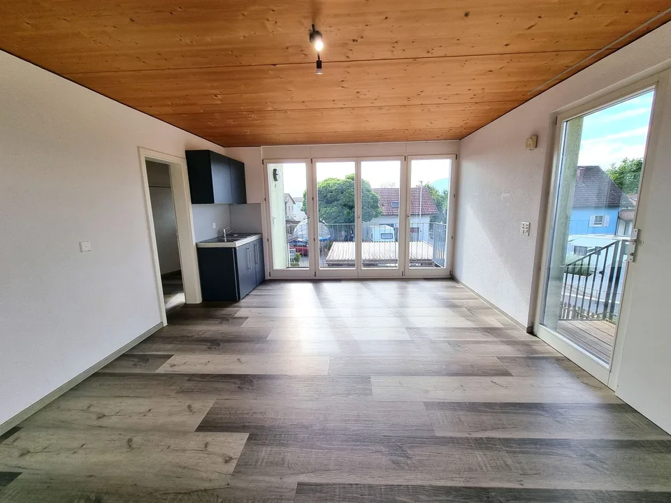 Bright 1-room studio with balcony for rent in Wolfwil
