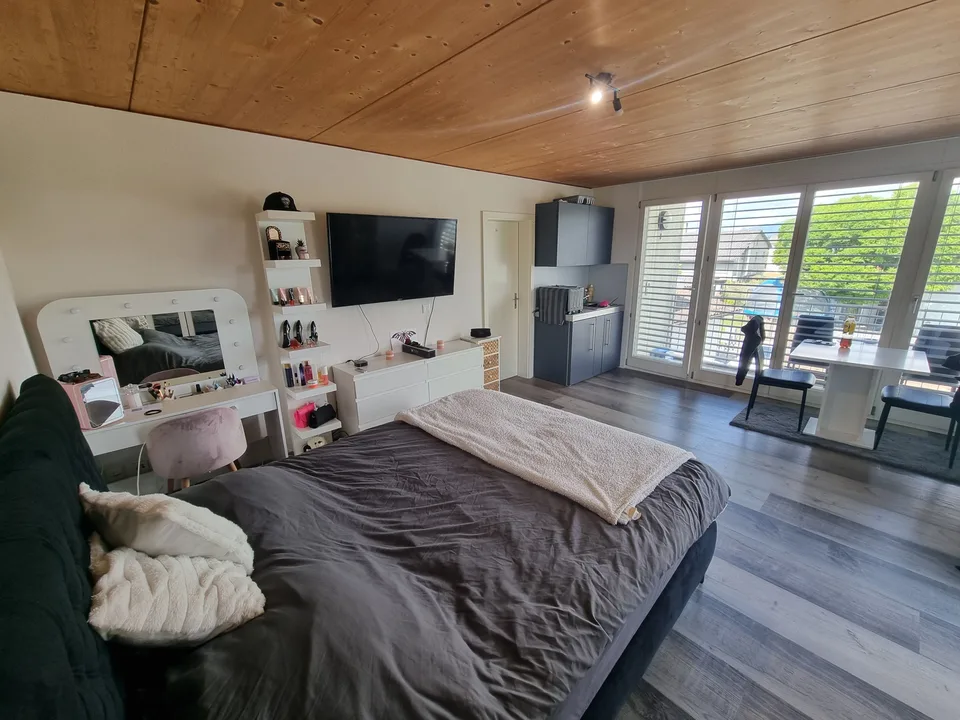 Bright 1-room studio with balcony for rent in Wolfwil