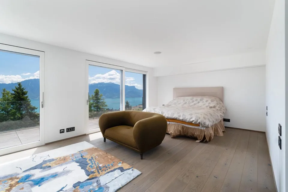 Villa moderna straordinaria con vista panoramica sul Lago di Ginevra e sulle Alpi