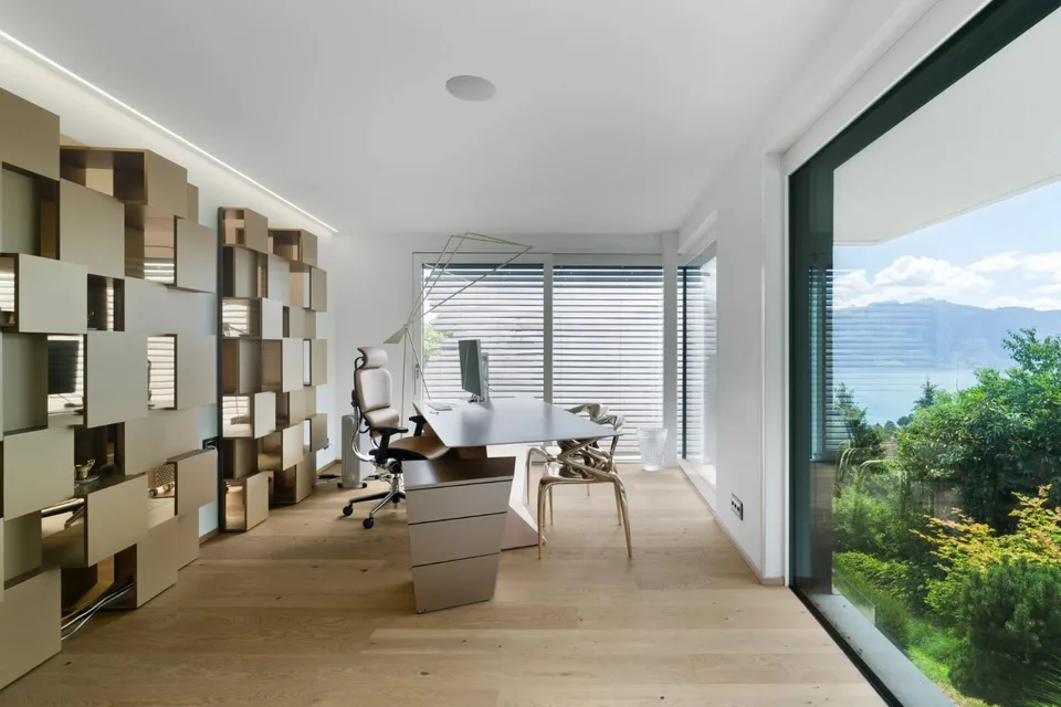 Villa moderna straordinaria con vista panoramica sul Lago di Ginevra e sulle Alpi
