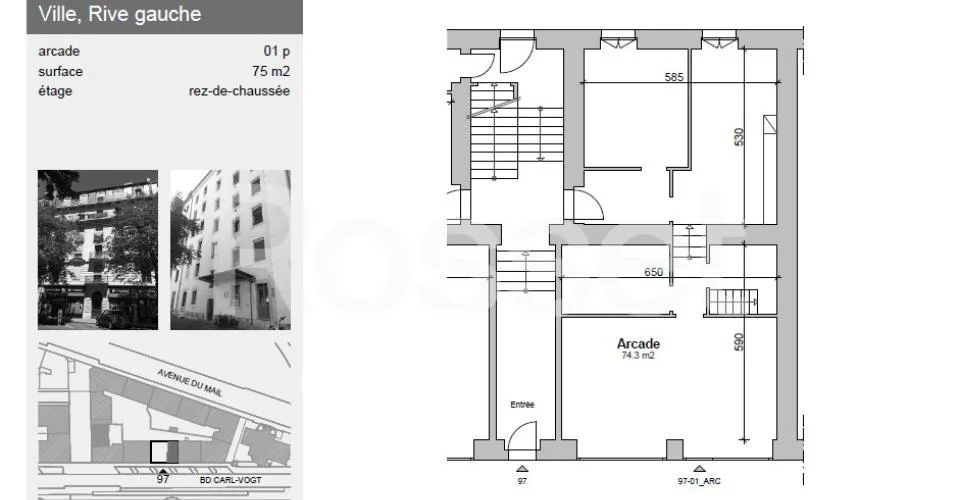 Arcade di circa 75 m² al piano terra