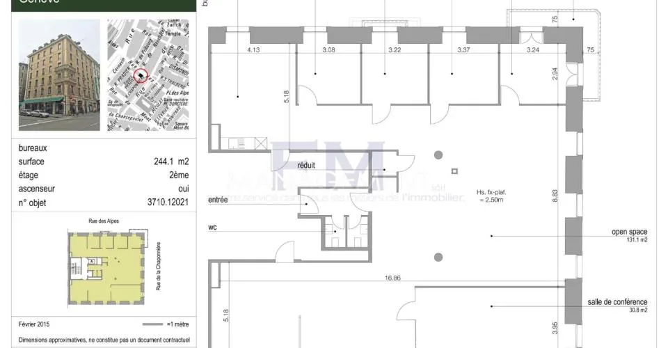 Rue des Alpes ? Büros von ca. 244 m² im 2. Stock