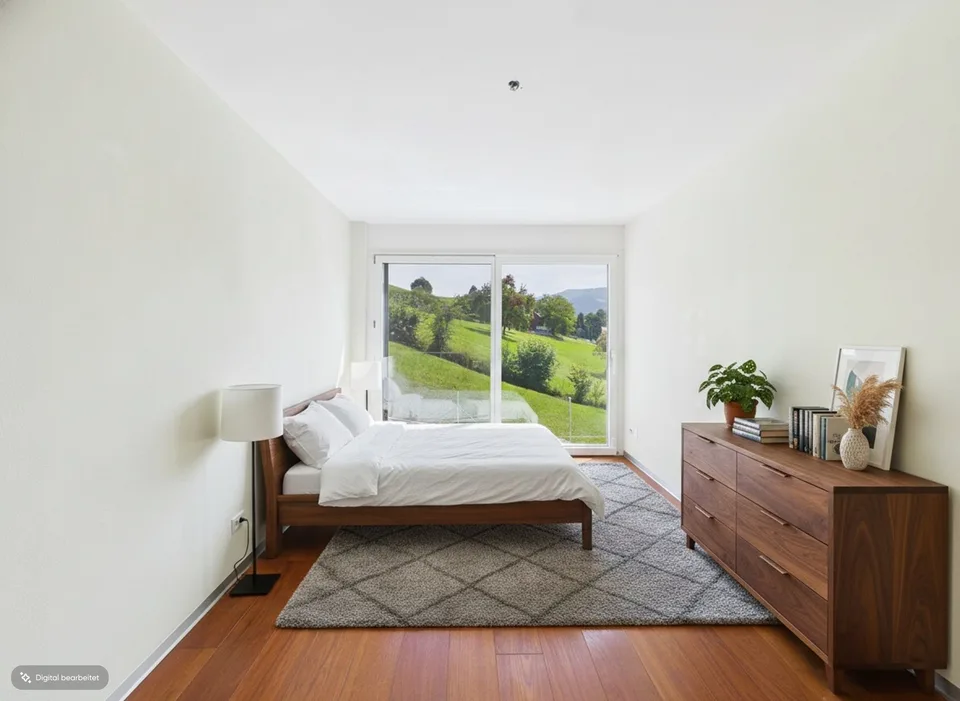 Exklusive Terrassenwohnung an wunderschöner Lage mit freier Sicht auf die Berge, die Linthebene und den Zürichsee