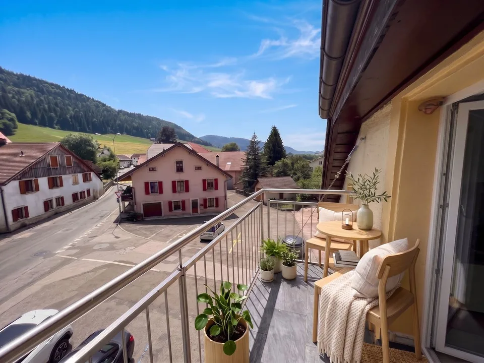 Apartment D - 2.5 rooms with balcony and mezzanine, in Couvet