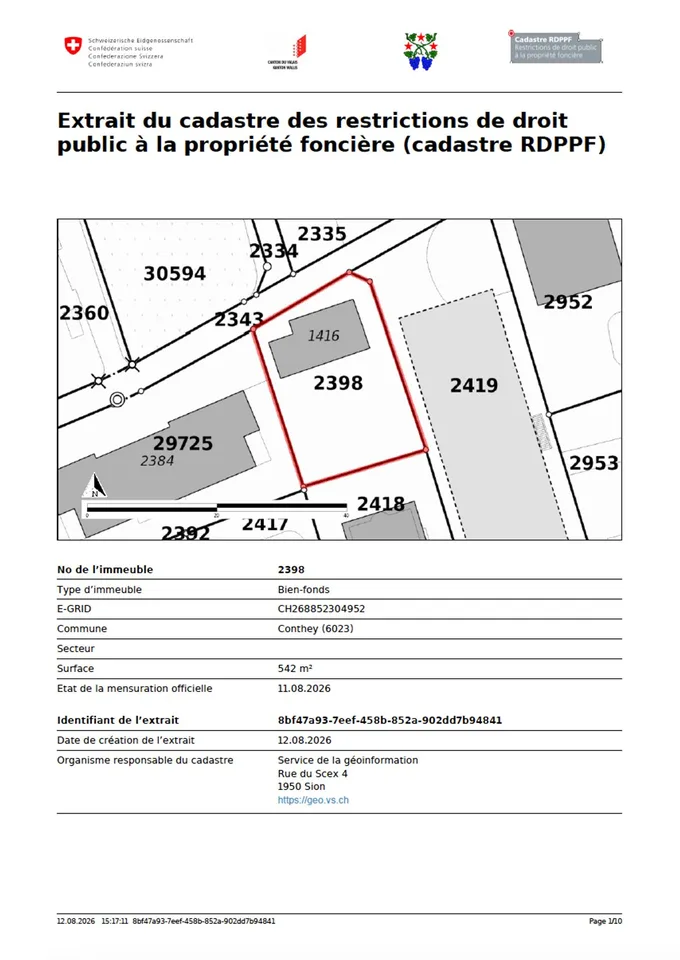 Selten in Conthey - Gebäude mit zwei Wohnungen auf einem 542 m² grossen Grundstück