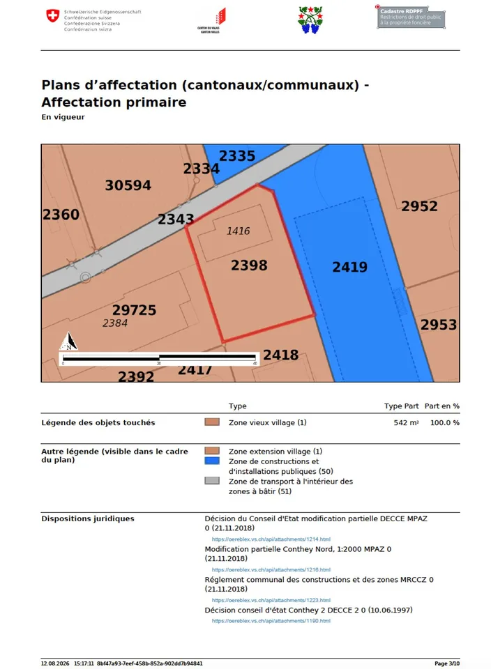 Selten in Conthey - Gebäude mit zwei Wohnungen auf einem 542 m² grossen Grundstück