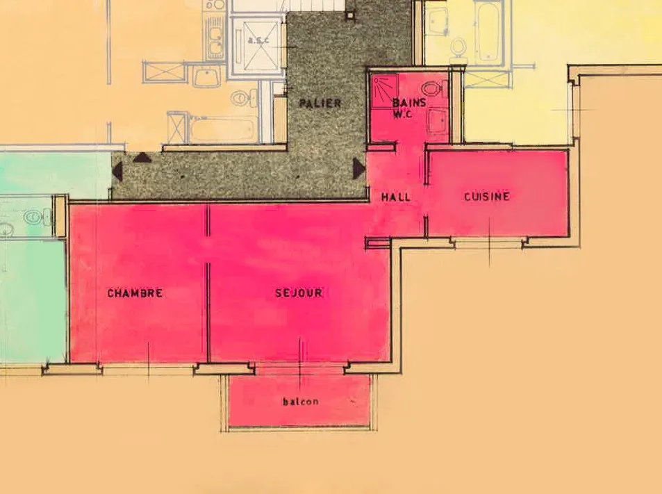 Apartment with 2.5 rooms renovated with balcony - Hypercenter of Morges