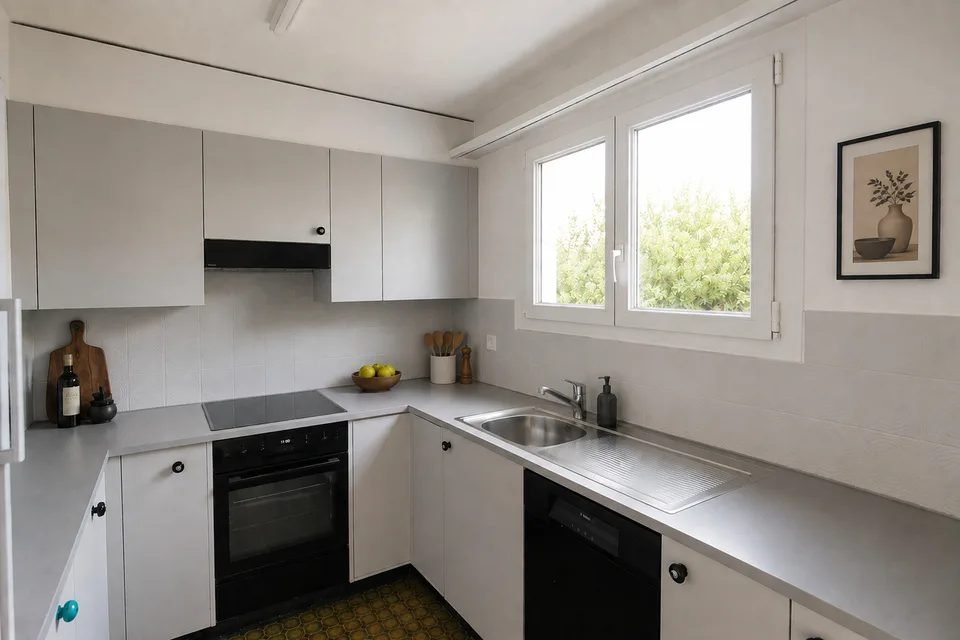 Appartement avec terrasse de jardin et espace environnant dans un cadre rural