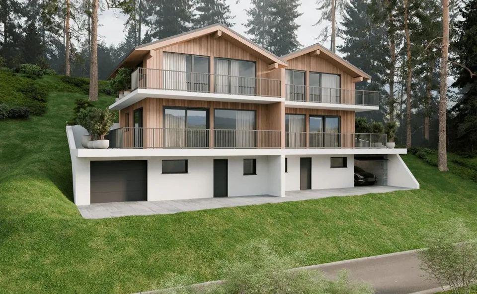 Chalet mitoyen contemporain sur plan  5,5 pièces à Euseigne (Hérémence)